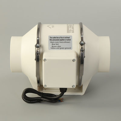 Niedriger Lärm 4'5' Kunststoff-Inline-Kanalventilator Steuerbarer Abgas Niedriger Lärm 2 Geschwindigkeitsstufen