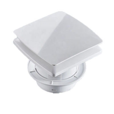 6 Zoll / 150 mm Quadrat Plastik-Auspuffventilator mit LED-Licht Wandmontiert Luftstrom 248-840 Weiß