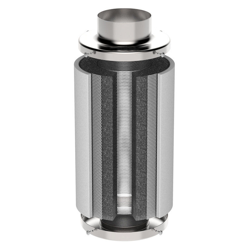 Edelstahl Hydroponik Innenanlagen Kohlenstoffluftfilter für 4-12 Zoll wachsende Zelte