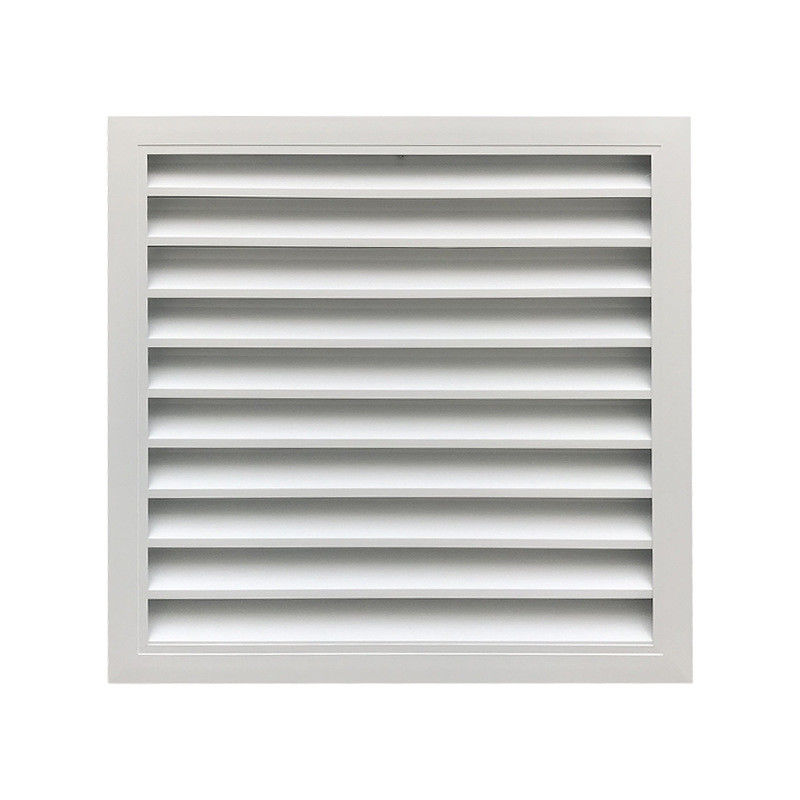 Einstellbares Ausgangsgitter in weißer Farbe für Wandventilator in der Bauteilecke