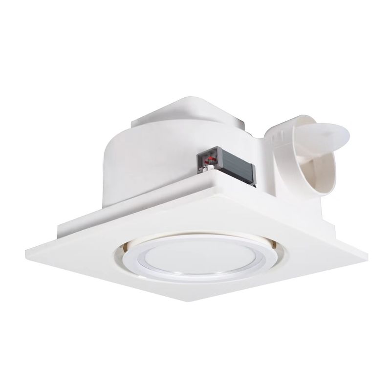 Großhandel Badezimmer Deckenmontierte Kunststoff leise Glasfenster Elektrische Luftabsaugventilator mit 10W LED-Licht